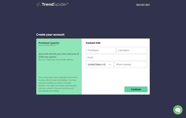 TrendSpider checkout page showing TrendSpider promo code box | Screenshot taken by SimplyCodes community member on Sep 2, 2025
