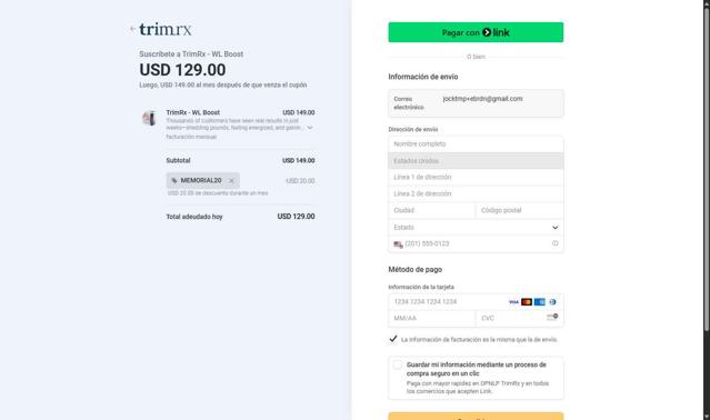 TrimRX checkout page showing TrimRX discount code box | Screenshot taken by SimplyCodes community member on May 26, 2025