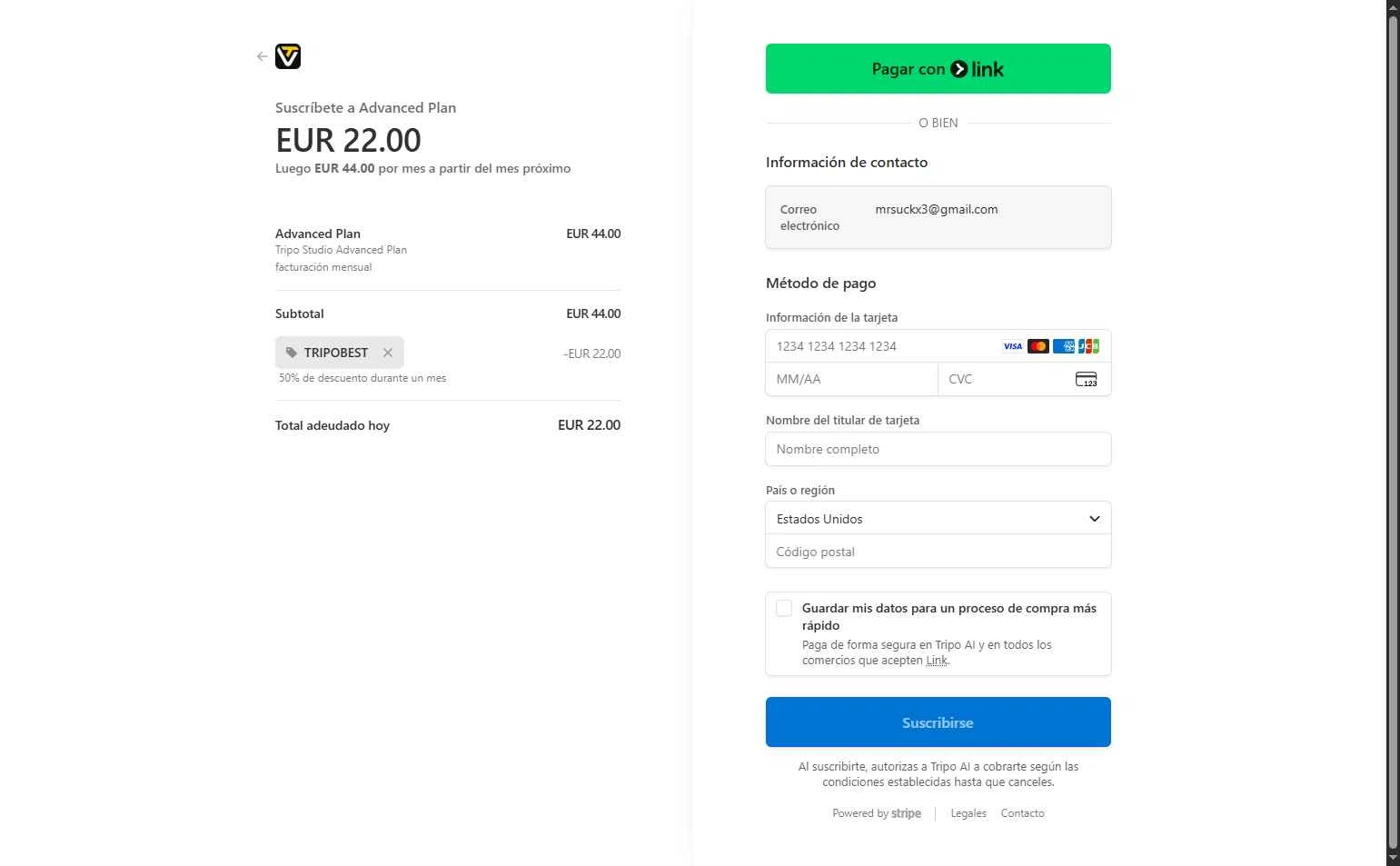 Tripo AI checkout page showing Tripo AI promo code box | Screenshot taken by SimplyCodes community member on Jan 13, 2026