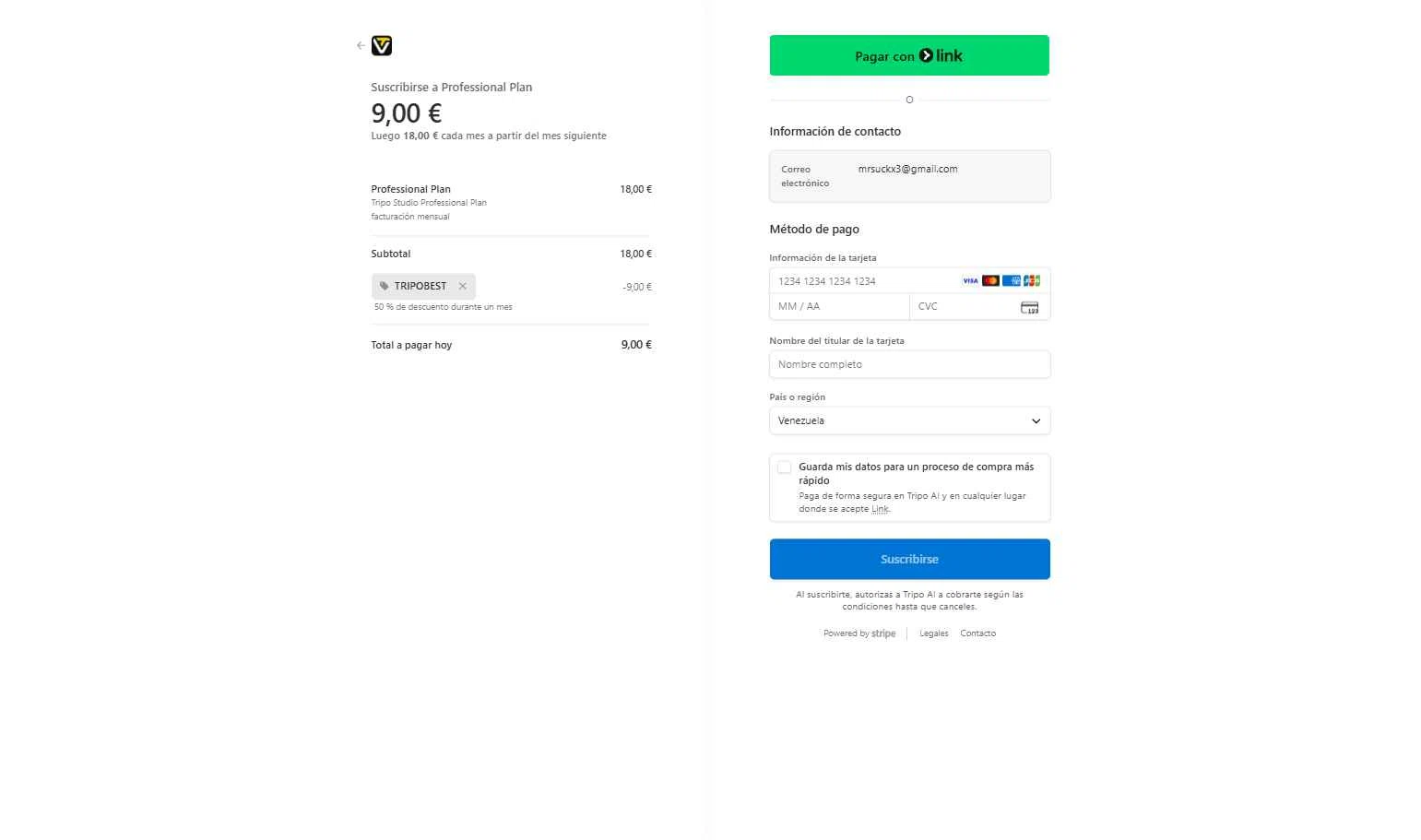 Tripo AI checkout page showing Tripo AI promo code box | Screenshot taken by SimplyCodes community member on Jan 23, 2026
