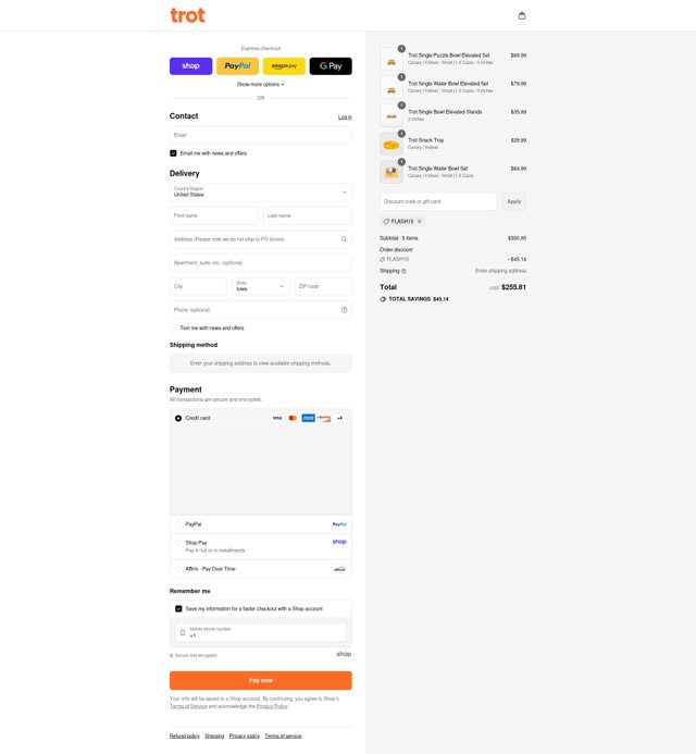 Trot checkout page showing Trot discount code box | Screenshot taken by SimplyCodes community member on Sep 4, 2025