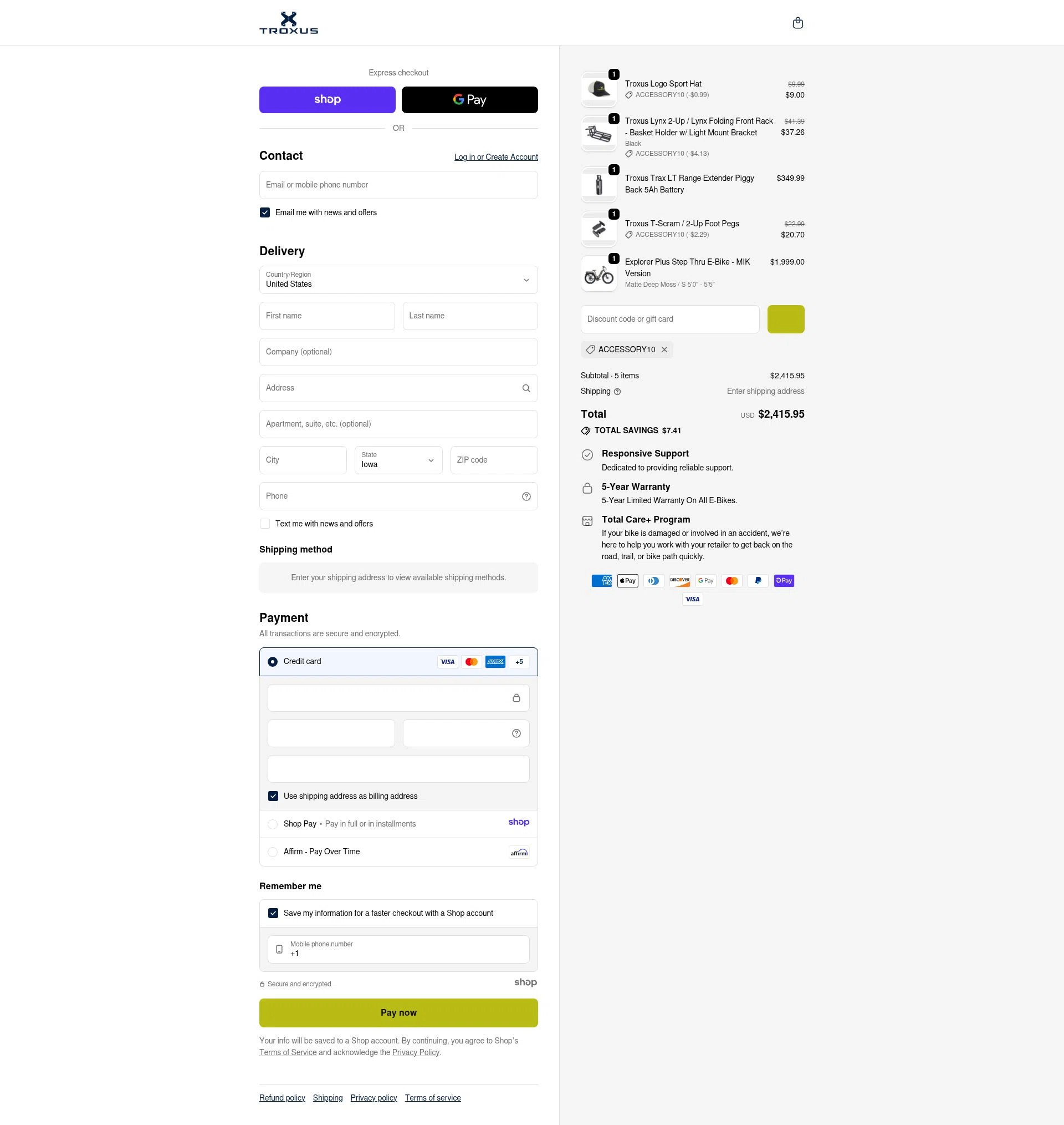 TROXUS checkout page showing TROXUS discount code box | Screenshot taken by SimplyCodes community member on Nov 28, 2025
