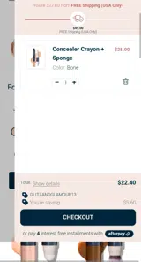 Glitzandglamour13 coupon verification screenshot