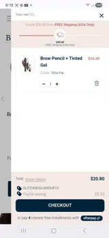 GLITZANDGLAMOUR13 coupon verification screenshot