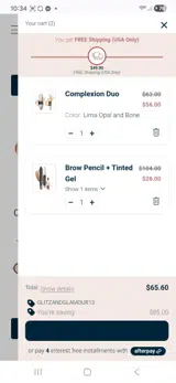GLITZANDGLAMOUR13 coupon verification screenshot