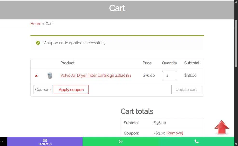 Truck Filter Shop checkout page showing Truck Filter Shop promo code box | Screenshot taken by SimplyCodes community member on Sep 22, 2025