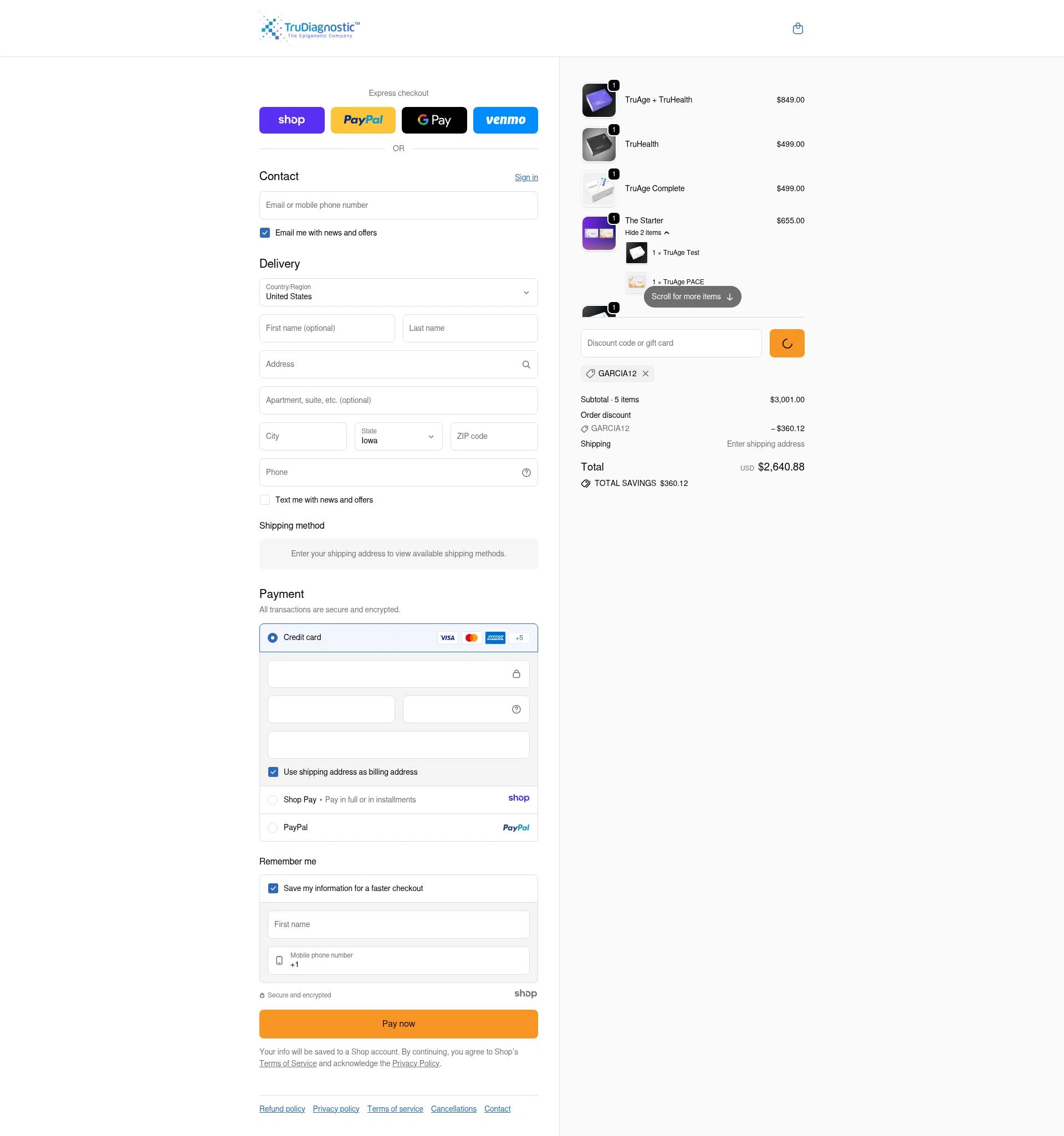 TruDiagnostic checkout page showing TruDiagnostic discount code box | Screenshot taken by SimplyCodes community member on Jan 7, 2026