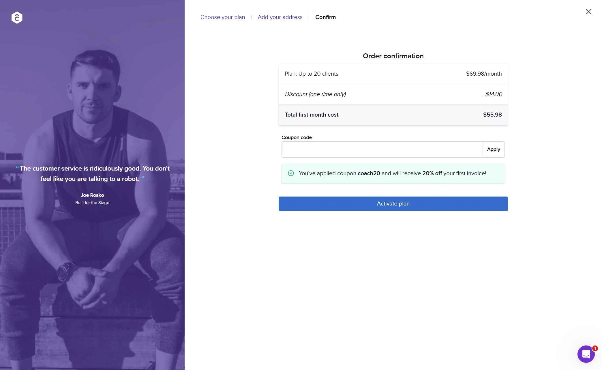 TrueCoach checkout page showing TrueCoach discount code box | Screenshot taken by SimplyCodes community member on Sep 13, 2025