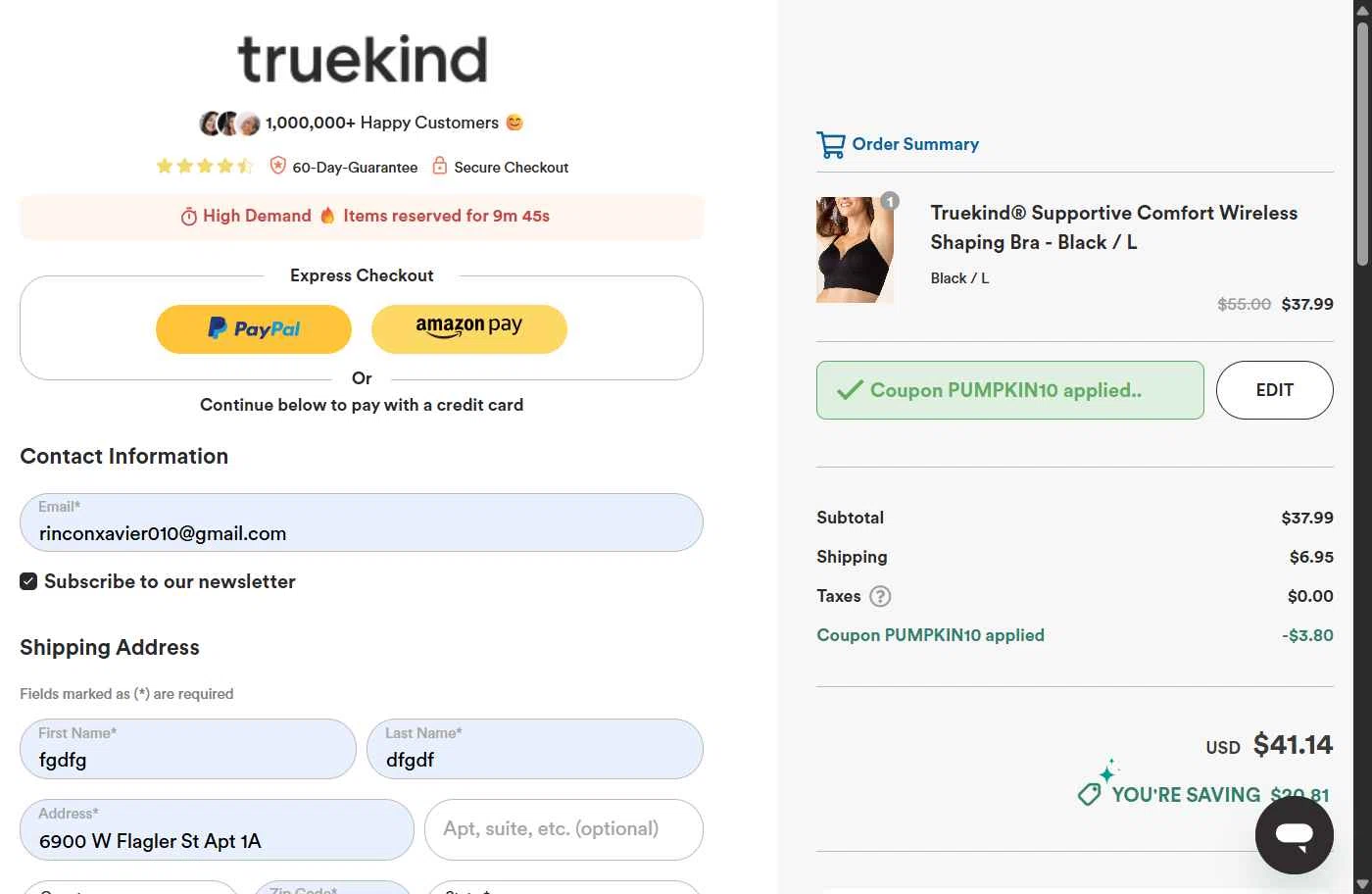 Truekind checkout page showing Truekind discount code box | Screenshot taken by SimplyCodes community member on Dec 26, 2025