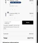 True Research Labs coupon verification screenshot