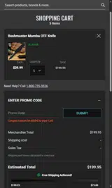 KNIVESFEB coupon verification screenshot
