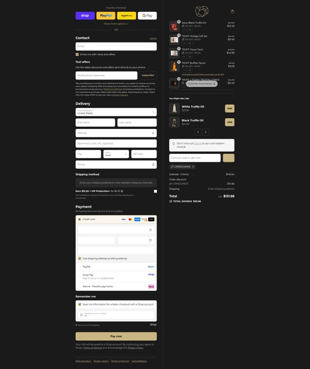 Truff checkout page showing Truff discount code box | Screenshot taken by SimplyCodes community member on Sep 2, 2025