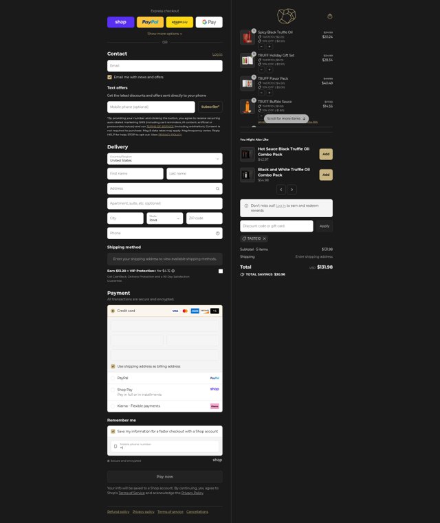 Truff checkout page showing Truff discount code box | Screenshot taken by SimplyCodes community member on Sep 2, 2025