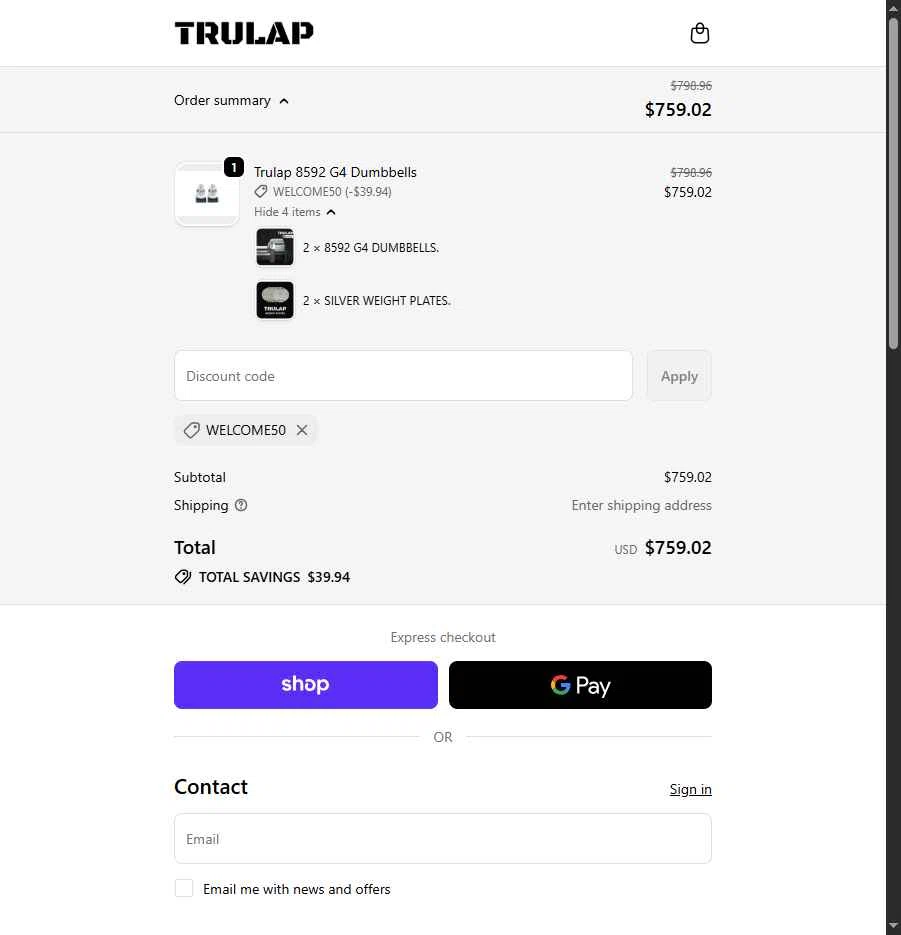 Trulap checkout page showing Trulap coupon code box | Screenshot taken by SimplyCodes community member on Feb 11, 2026