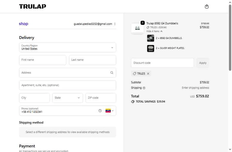 Trulap checkout page showing Trulap coupon code box | Screenshot taken by SimplyCodes community member on Feb 11, 2026