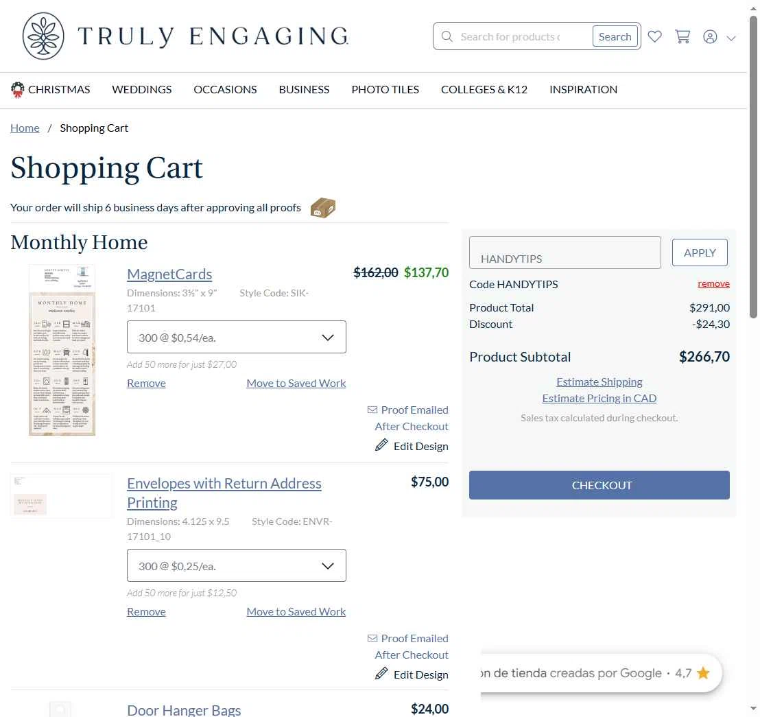 Truly Engaging checkout page showing Truly Engaging promo code box | Screenshot taken by SimplyCodes community member on Jan 2, 2026