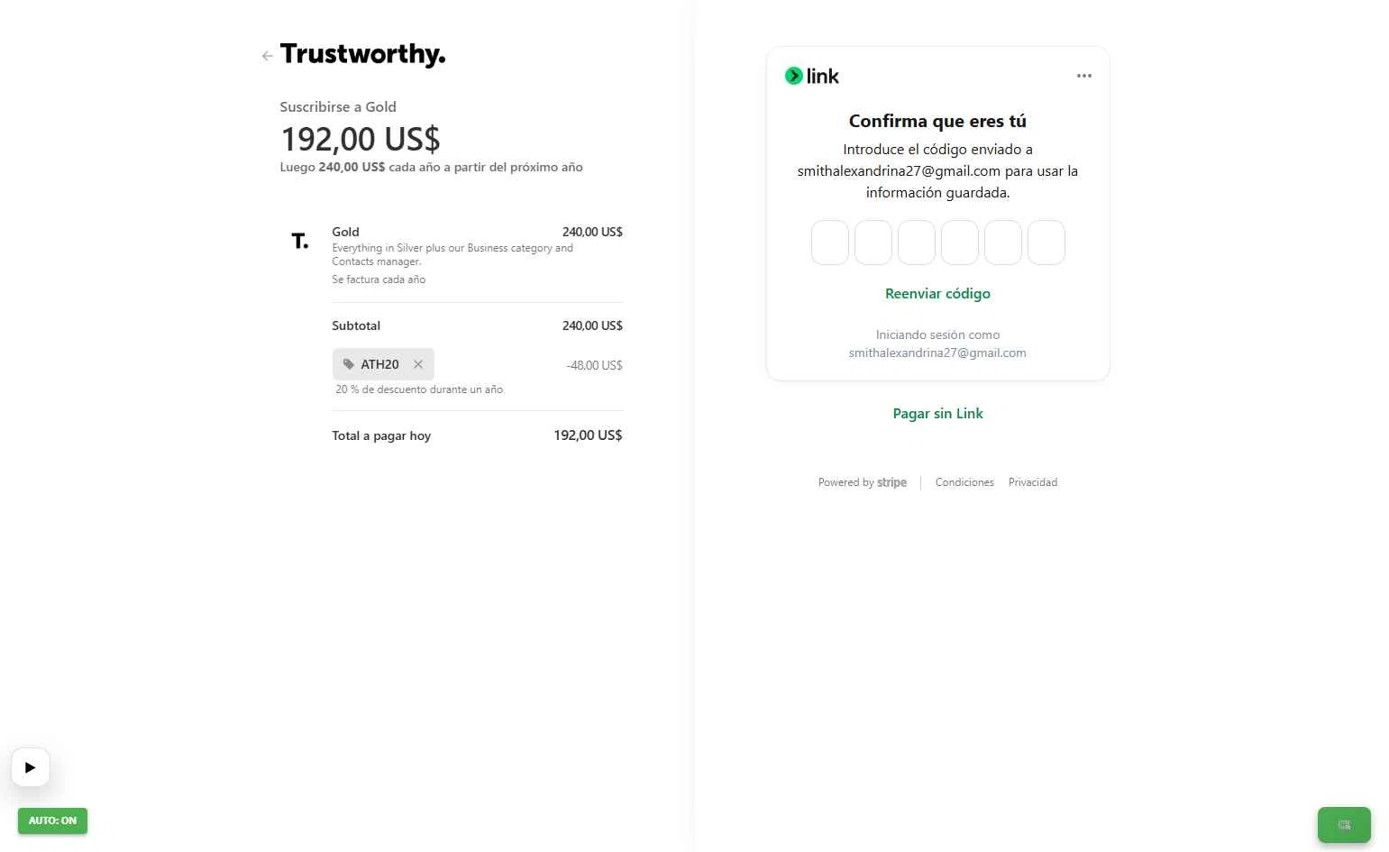Trustworthy checkout page showing Trustworthy promo code box | Screenshot taken by SimplyCodes community member on Feb 20, 2026