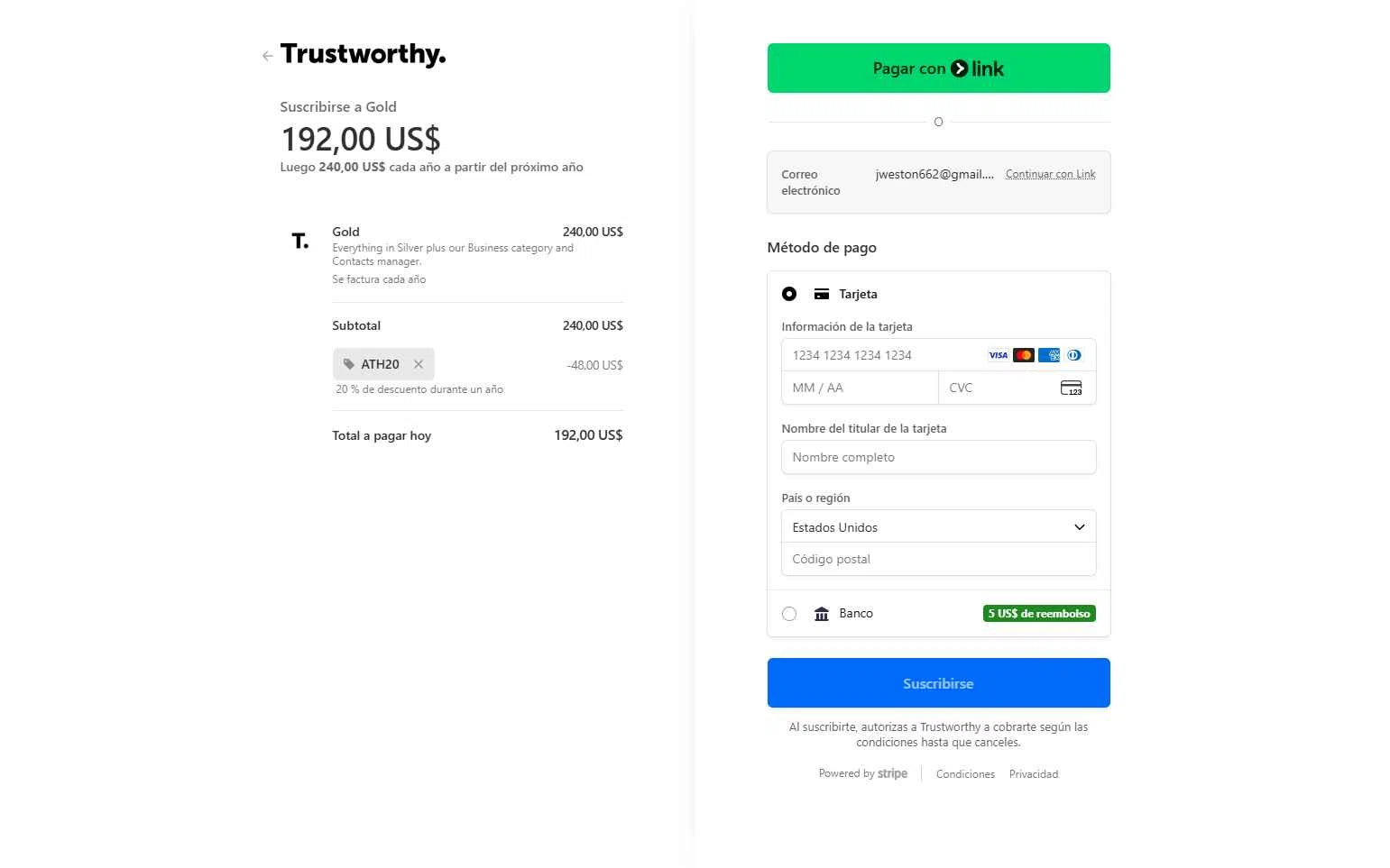 Trustworthy checkout page showing Trustworthy promo code box | Screenshot taken by SimplyCodes community member on Dec 24, 2025