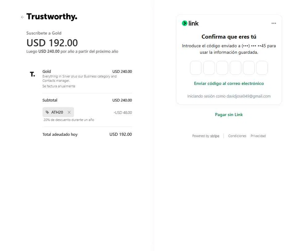 Trustworthy checkout page showing Trustworthy promo code box | Screenshot taken by SimplyCodes community member on Jan 22, 2026