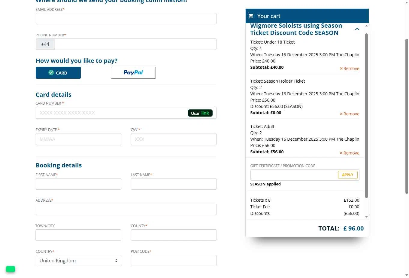 TryBooking checkout page showing TryBooking promo code box | Screenshot taken by SimplyCodes community member on Nov 23, 2025