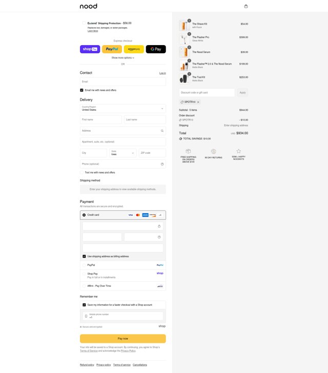 Nood checkout page showing Nood discount code box | Screenshot taken by SimplyCodes community member on Aug 22, 2025