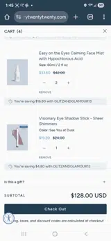 GLITZANDGLAMOUR13 coupon verification screenshot