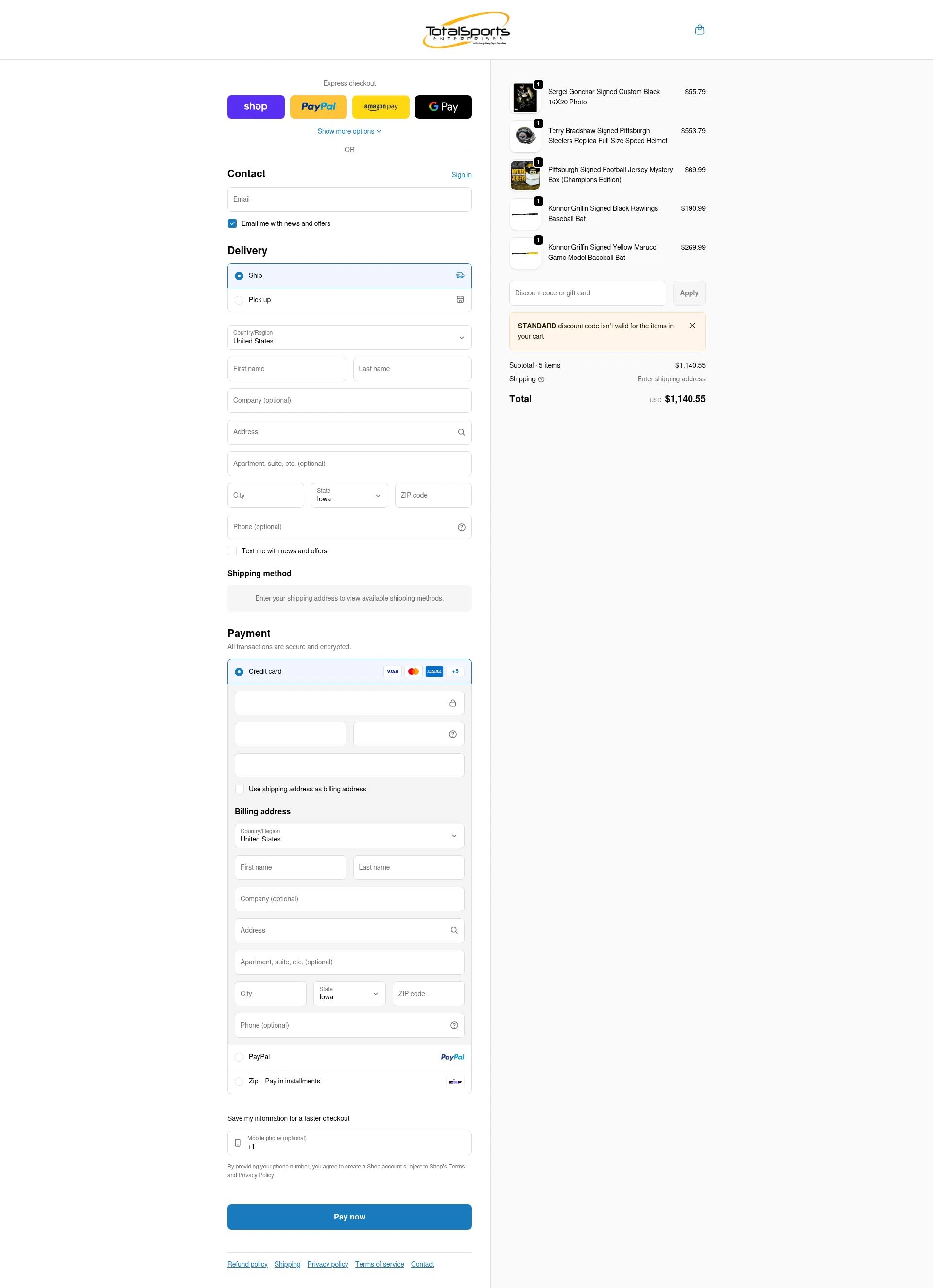 TSE Shop checkout page showing TSE Shop promo code box | Screenshot taken by SimplyCodes community member on Jan 31, 2026