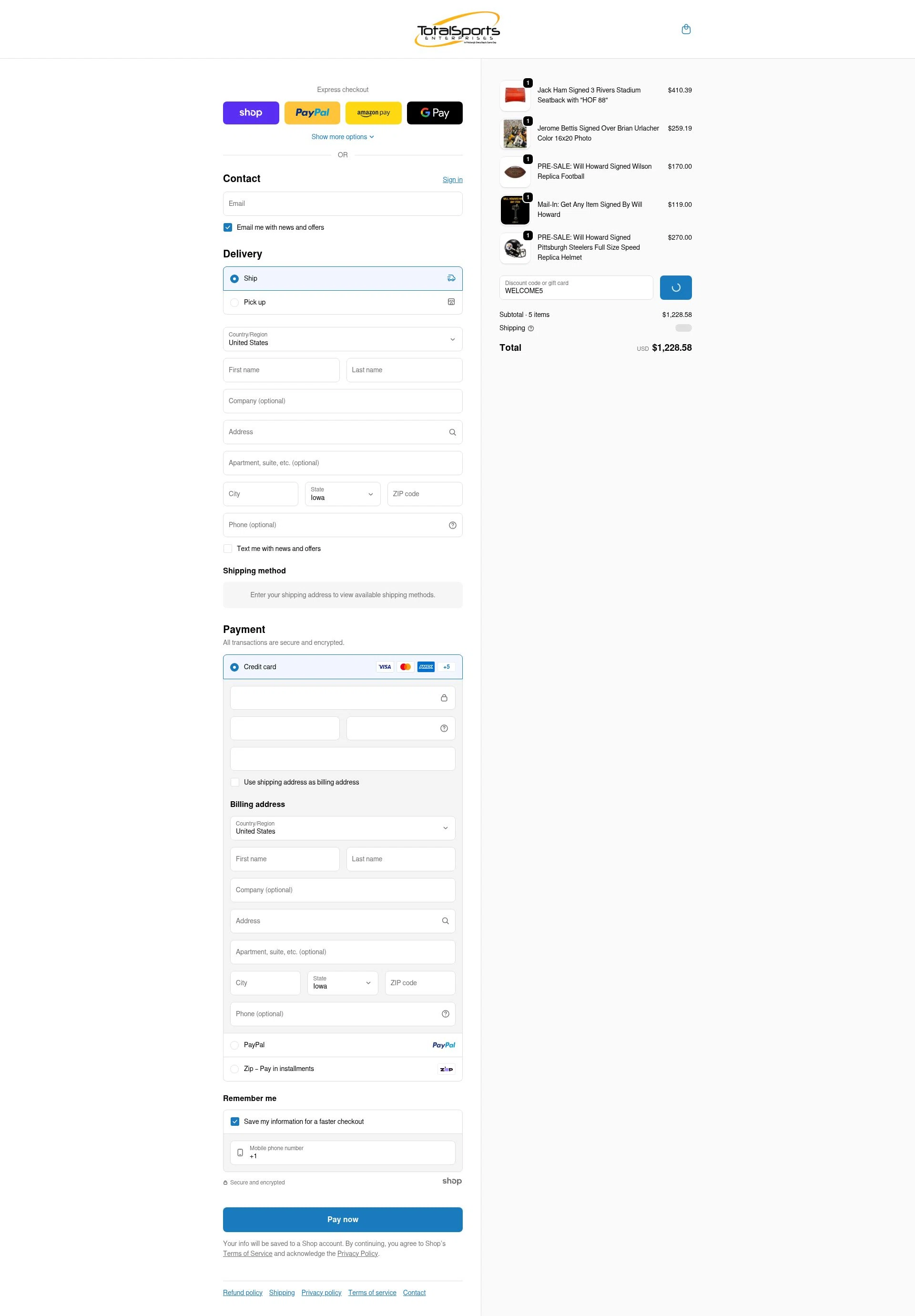 TSE Shop checkout page showing TSE Shop promo code box | Screenshot taken by SimplyCodes community member on Jan 27, 2026