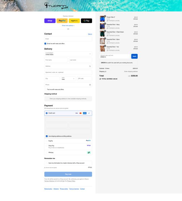 Tucann checkout page showing Tucann discount code box | Screenshot taken by SimplyCodes community member on Sep 11, 2025