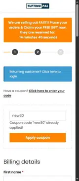 new30 coupon verification screenshot