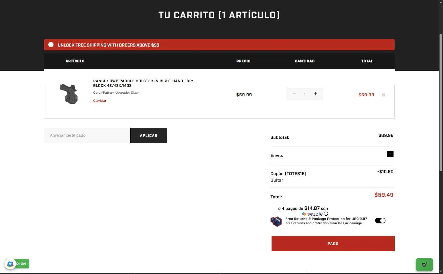 Tulster checkout page showing Tulster coupon code box | Screenshot taken by SimplyCodes community member on Jan 6, 2026