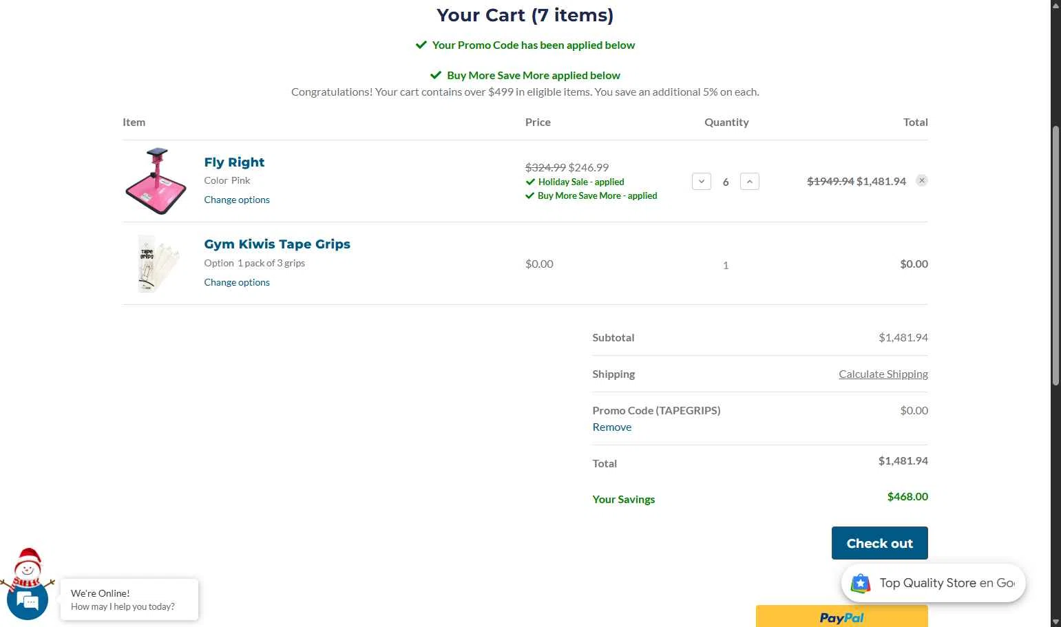 Tumbl Trak checkout page showing Tumbl Trak promo code box | Screenshot taken by SimplyCodes community member on Dec 15, 2025