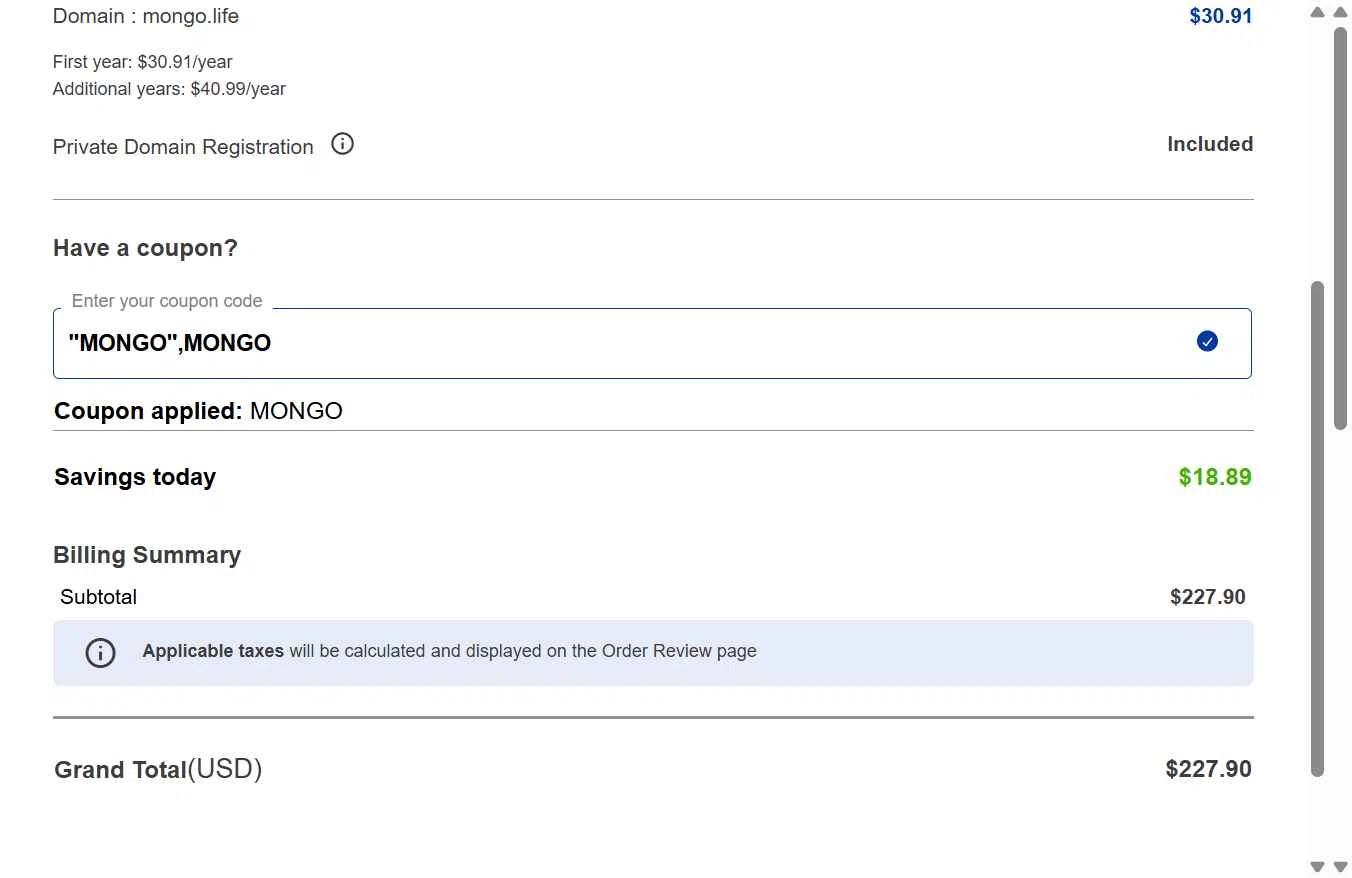 Turbify checkout page showing Turbify coupon code box | Screenshot taken by SimplyCodes community member on Nov 30, 2025