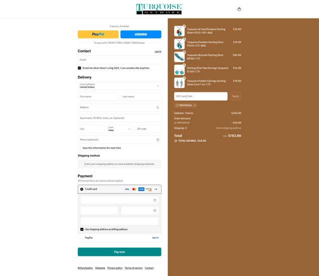 Turquoise Network checkout page showing Turquoise Network promo code box | Screenshot taken by SimplyCodes community member on Aug 30, 2025