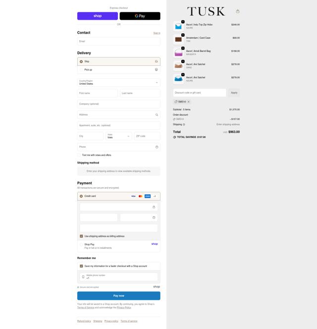 Tusk checkout page showing Tusk discount code box | Screenshot taken by SimplyCodes community member on Sep 18, 2025