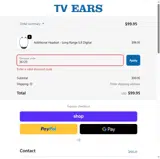 TV Ears coupon verification screenshot