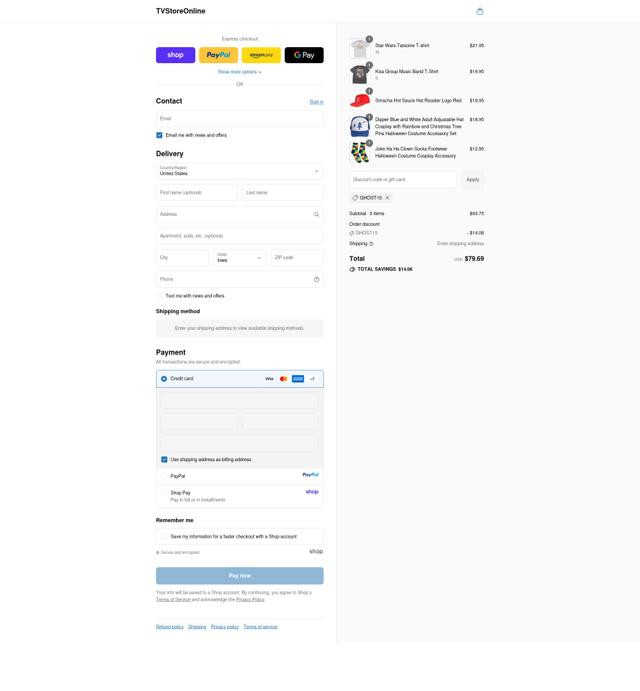 TV Store Online checkout page showing TV Store Online coupon code box | Screenshot taken by SimplyCodes community member on Sep 10, 2025