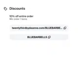 BLUEBARBELLS coupon verification screenshot