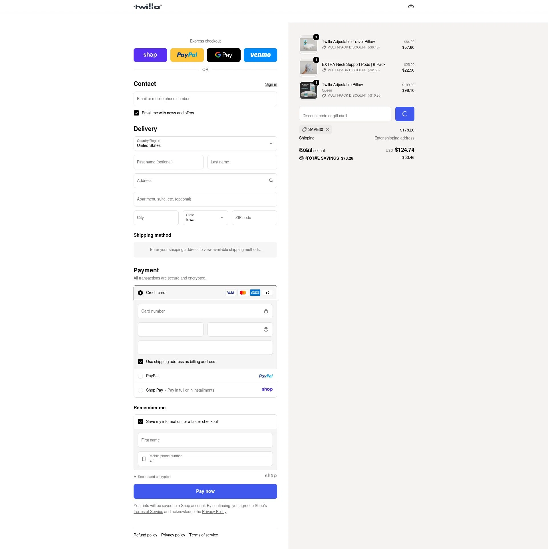 Twilla checkout page showing Twilla promo code box | Screenshot taken by SimplyCodes community member on Dec 18, 2025