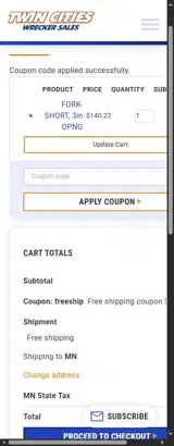 FREESHIP coupon verification screenshot