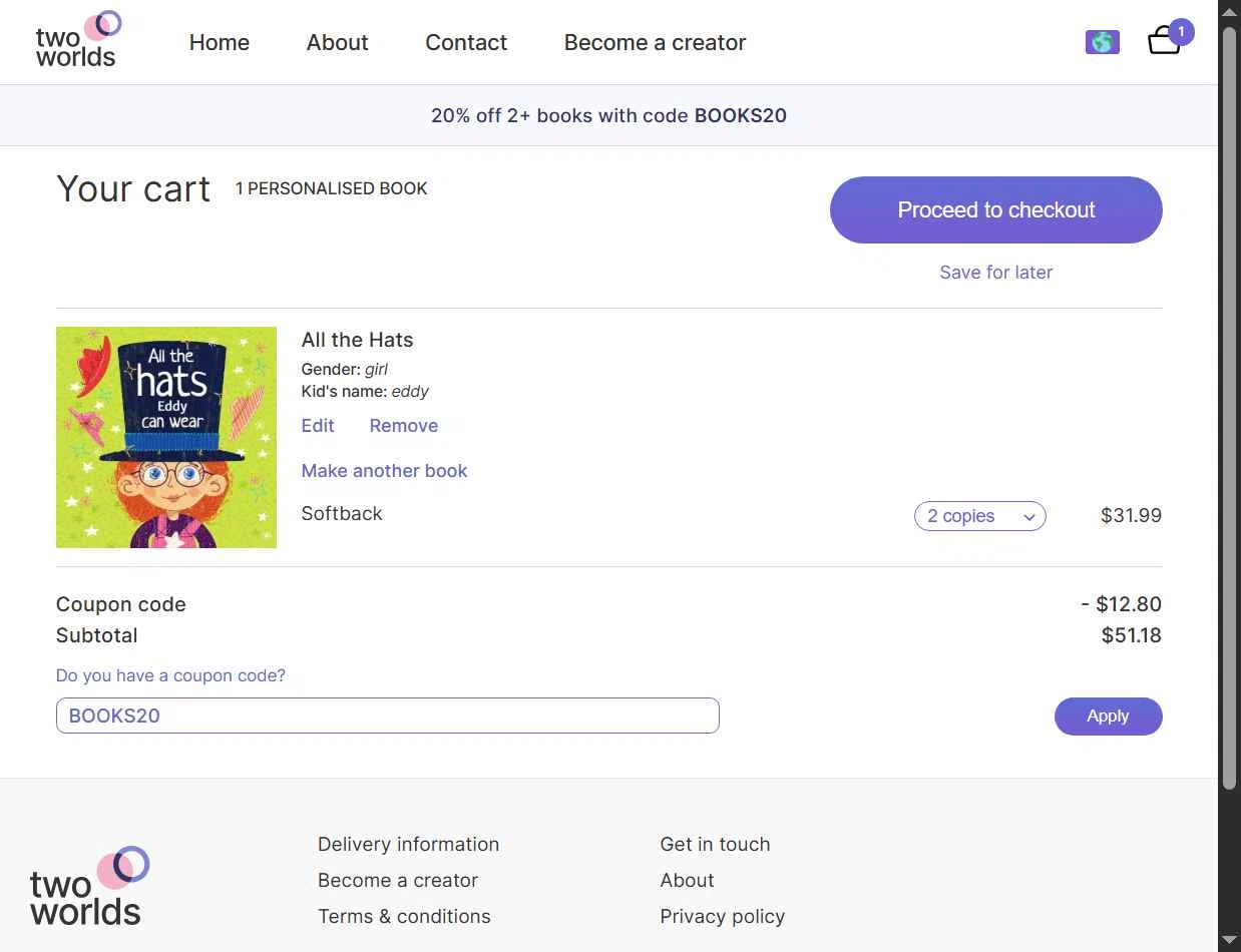 Two Worlds checkout page showing Two Worlds promo code box | Screenshot taken by SimplyCodes community member on Dec 10, 2025