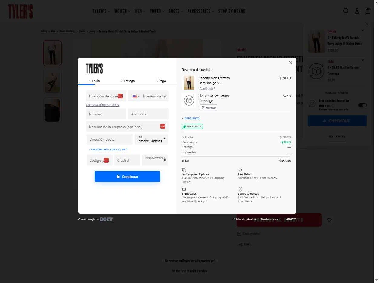 Tylers checkout page showing Tylers coupon code box | Screenshot taken by SimplyCodes community member on Oct 15, 2025