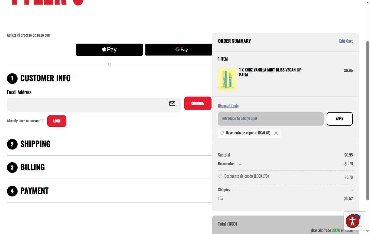 Tylers checkout page showing Tylers coupon code box | Screenshot taken by SimplyCodes community member on Jan 26, 2026