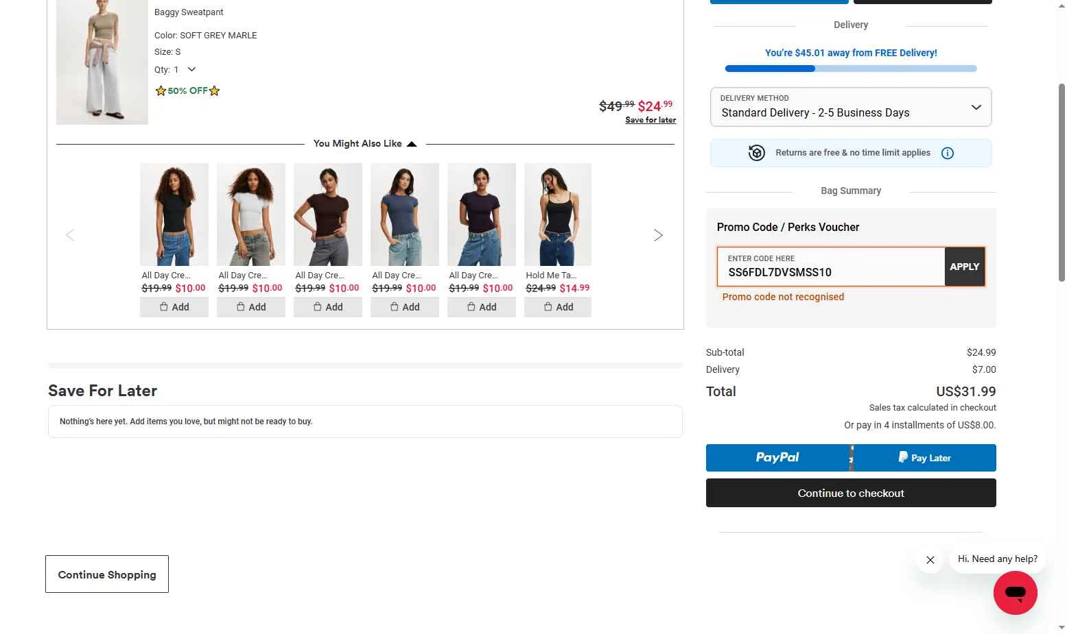 Typo checkout page showing Typo promo code box | Screenshot taken by SimplyCodes community member on Dec 1, 2025