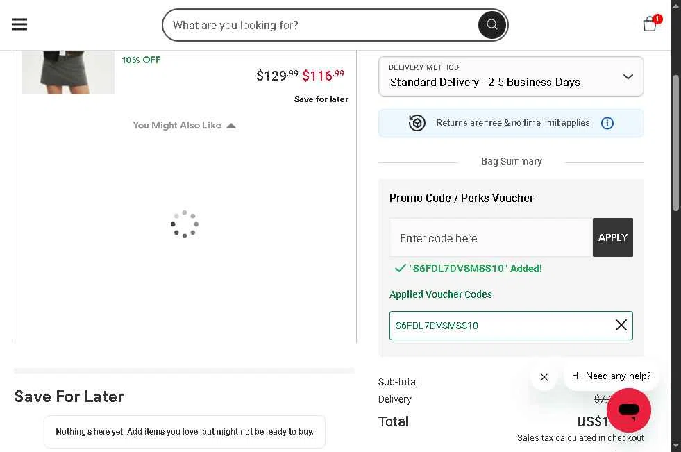 Typo checkout page showing Typo promo code box | Screenshot taken by SimplyCodes community member on Jan 30, 2026