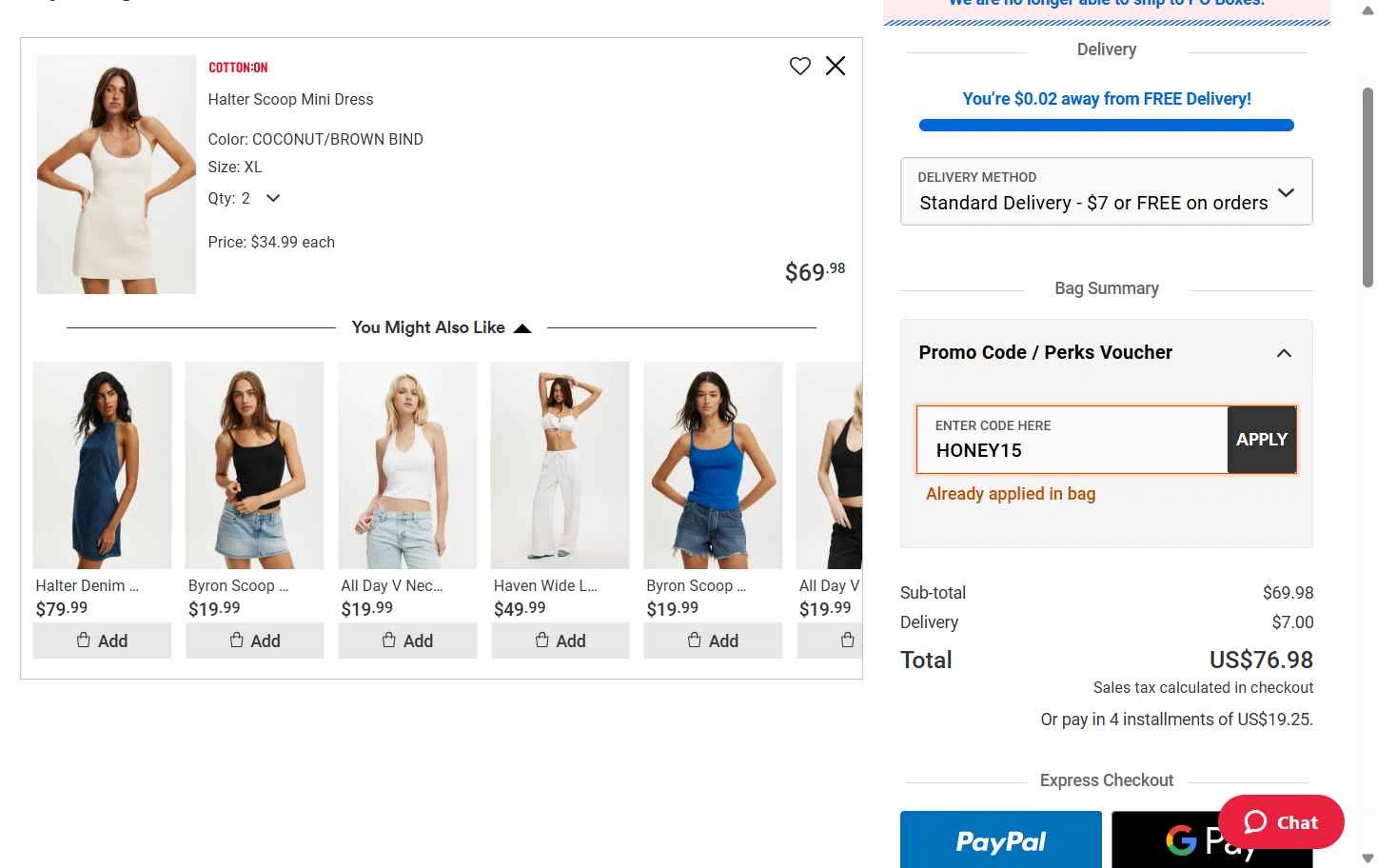 Typo checkout page showing Typo promo code box | Screenshot taken by SimplyCodes community member on May 14, 2025