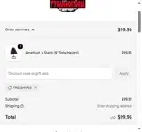 Tyrannostorus coupon verification screenshot