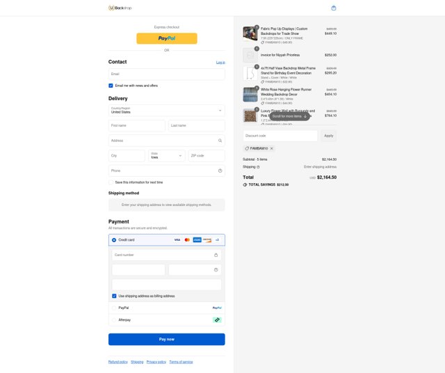 UBackdrop checkout page showing UBackdrop coupon code box | Screenshot taken by SimplyCodes community member on Sep 4, 2025