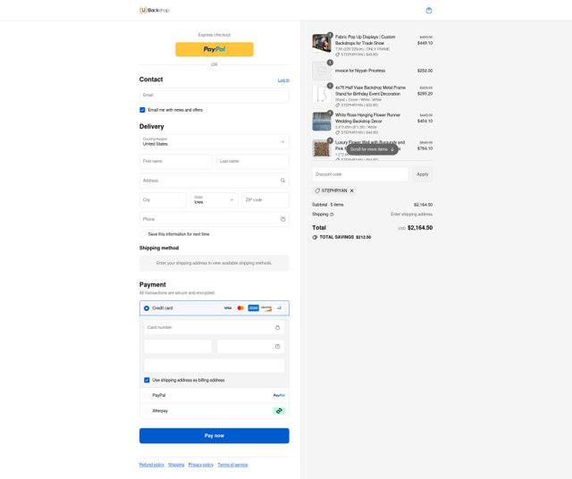 UBackdrop checkout page showing UBackdrop coupon code box | Screenshot taken by SimplyCodes community member on Sep 4, 2025