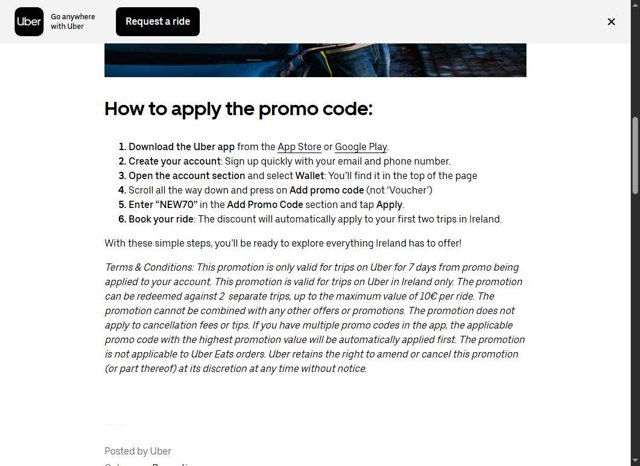 Uber checkout page showing Uber promo code box | Screenshot taken by SimplyCodes community member on Aug 27, 2025